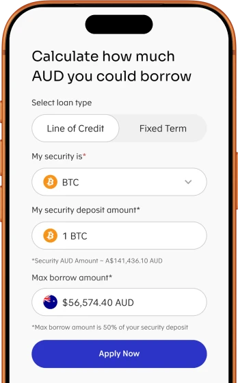 Crypto-backed loans modal